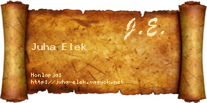Juha Elek névjegykártya