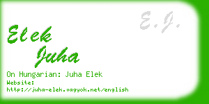 elek juha business card